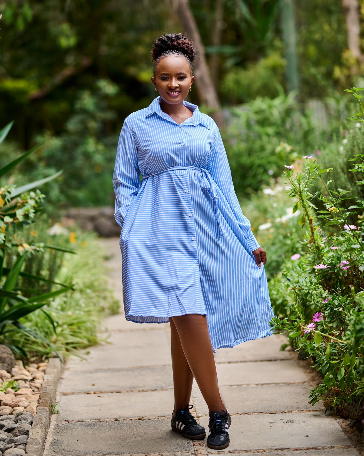 Blue and Pink Shirt Dress