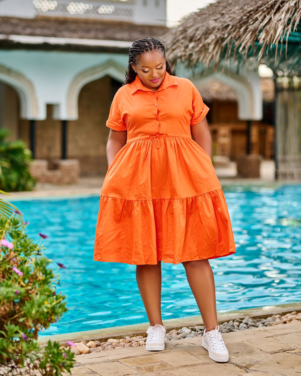 Orange Shirt Dress